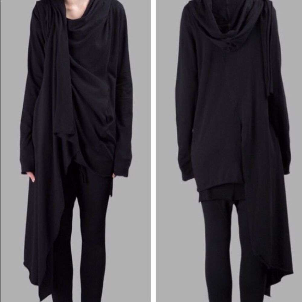 Barbara I Gongini Asymmetrical Hooded Cardigan